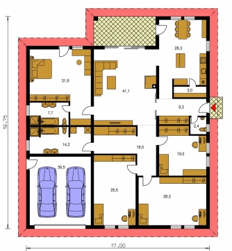 Plan de sol du rez-de-chaussée - BUNGALOW 118